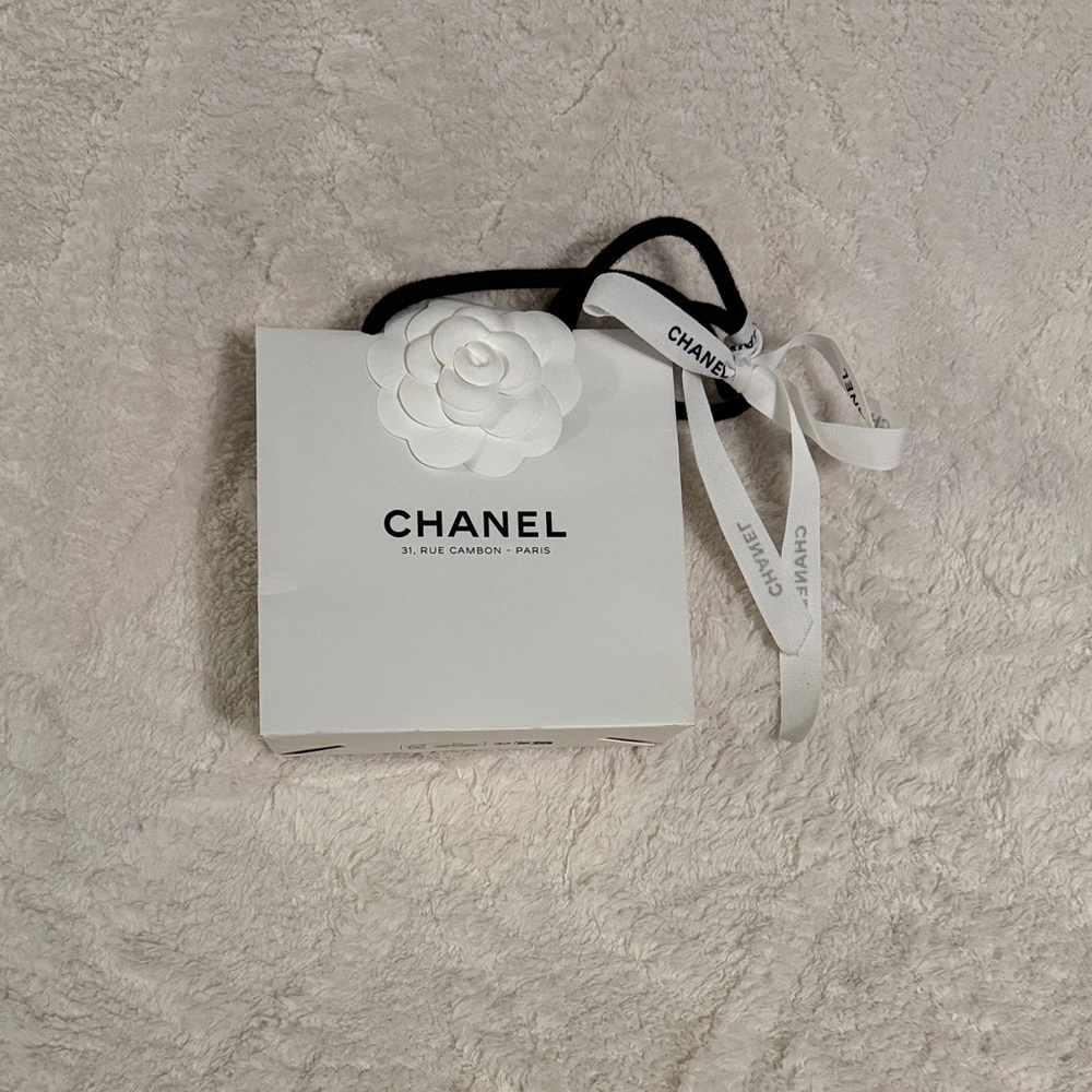 Chanel White Bag with Floral Detail